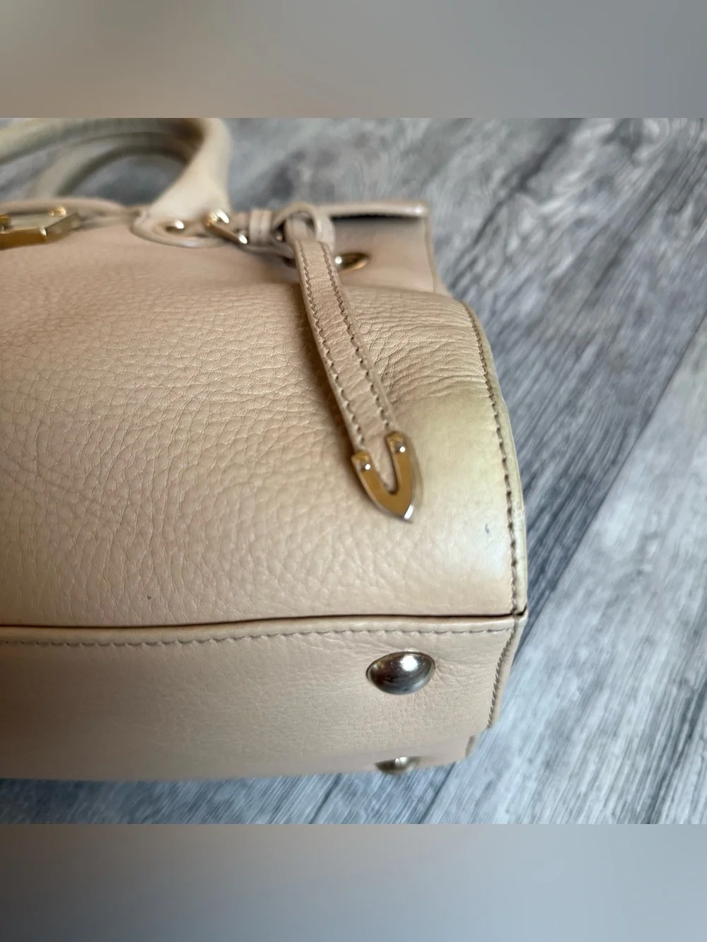 Jimmy Choo Rosalie Beige Leather Satchel Handbag – Missing Shoulder Strap